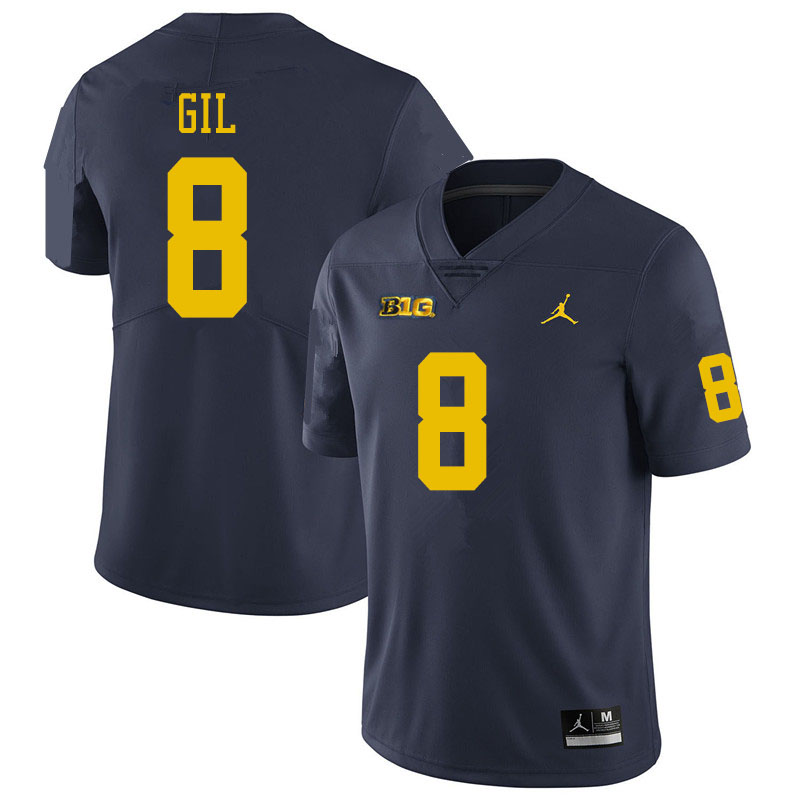 Men #8 Devin Gil Michigan Wolverines College Football Jerseys Sale-Navy